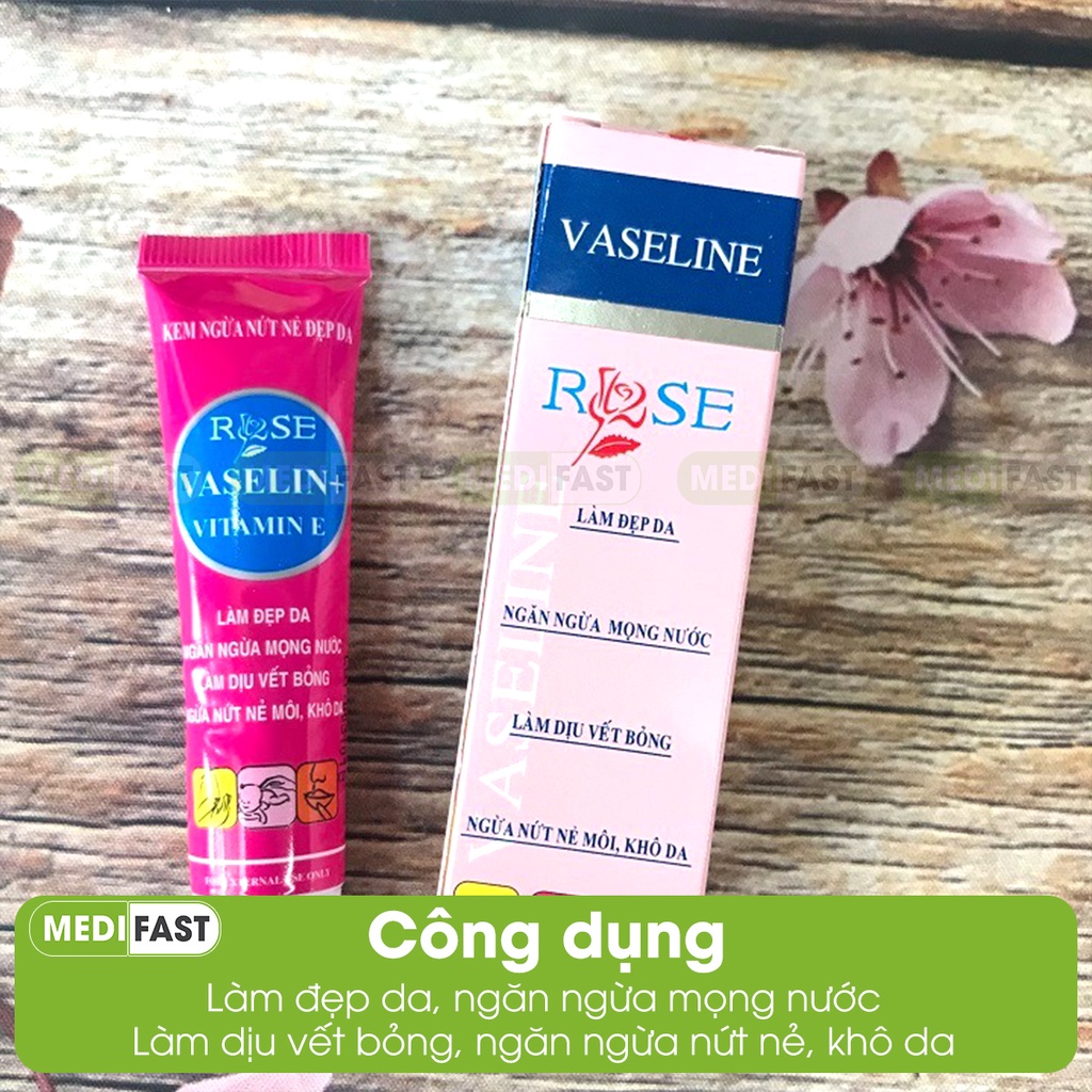 Vaseline Rose làm đẹp da - Ngăn ngừa nứt nẻ, khô da - Làm dịu vết bỏng