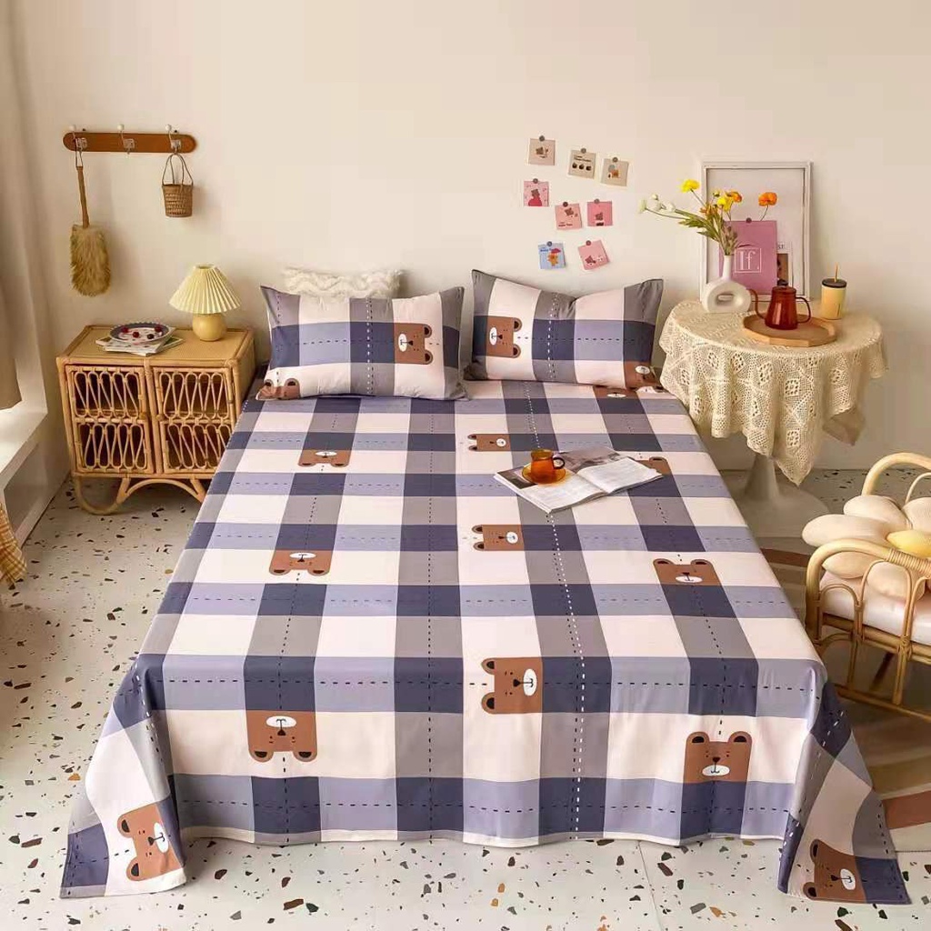 Ga giường và vỏ gối cotton chuẩn xịn 100% họa tiết tinh thế bắt mắt, ga gối cotton nhập khẩu cao cấp mẫu mã mới 2022