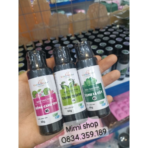 Màu siro Unicorn tạo màu cho xôi, bánh, thạch chai 60g-210g