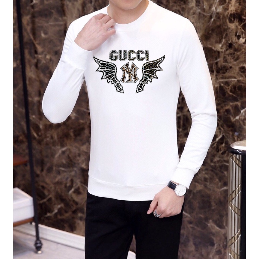 Original 2021 Latest Gucci Men's Long Sleeves Black T-shirt Size: M-3XL 005607