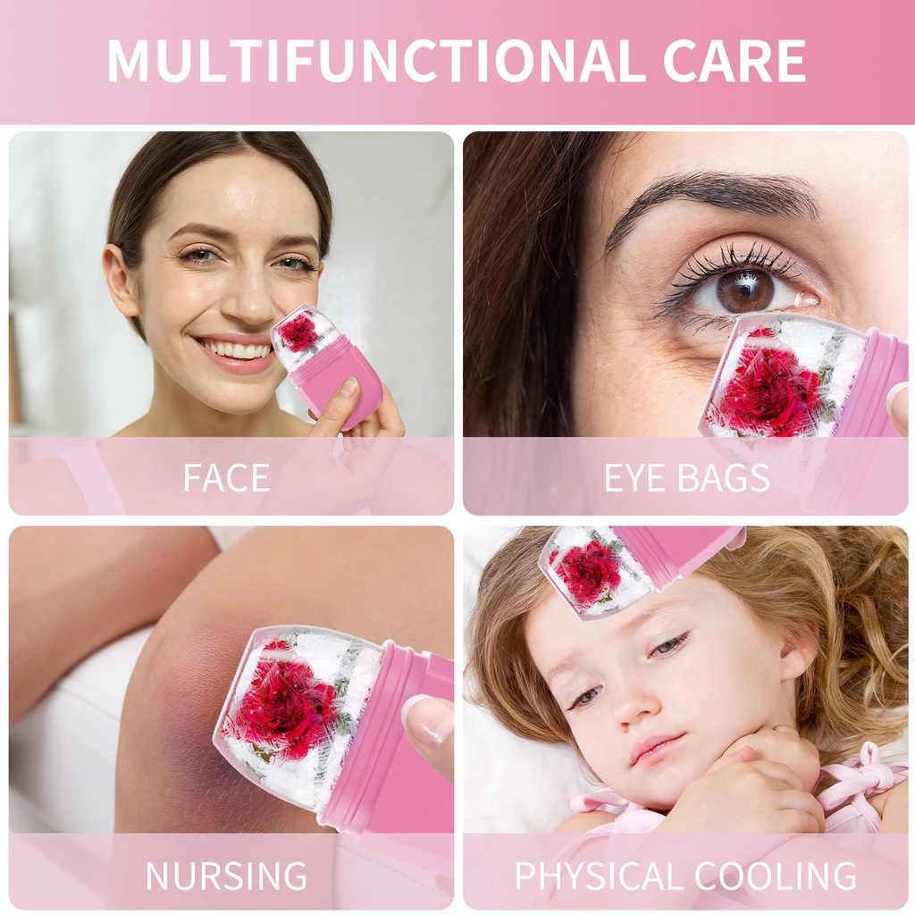 Foreverlily Dụng Cụ Mát Xa Mặt Hình Dạng Viên Con Lăn Làm Mát Da