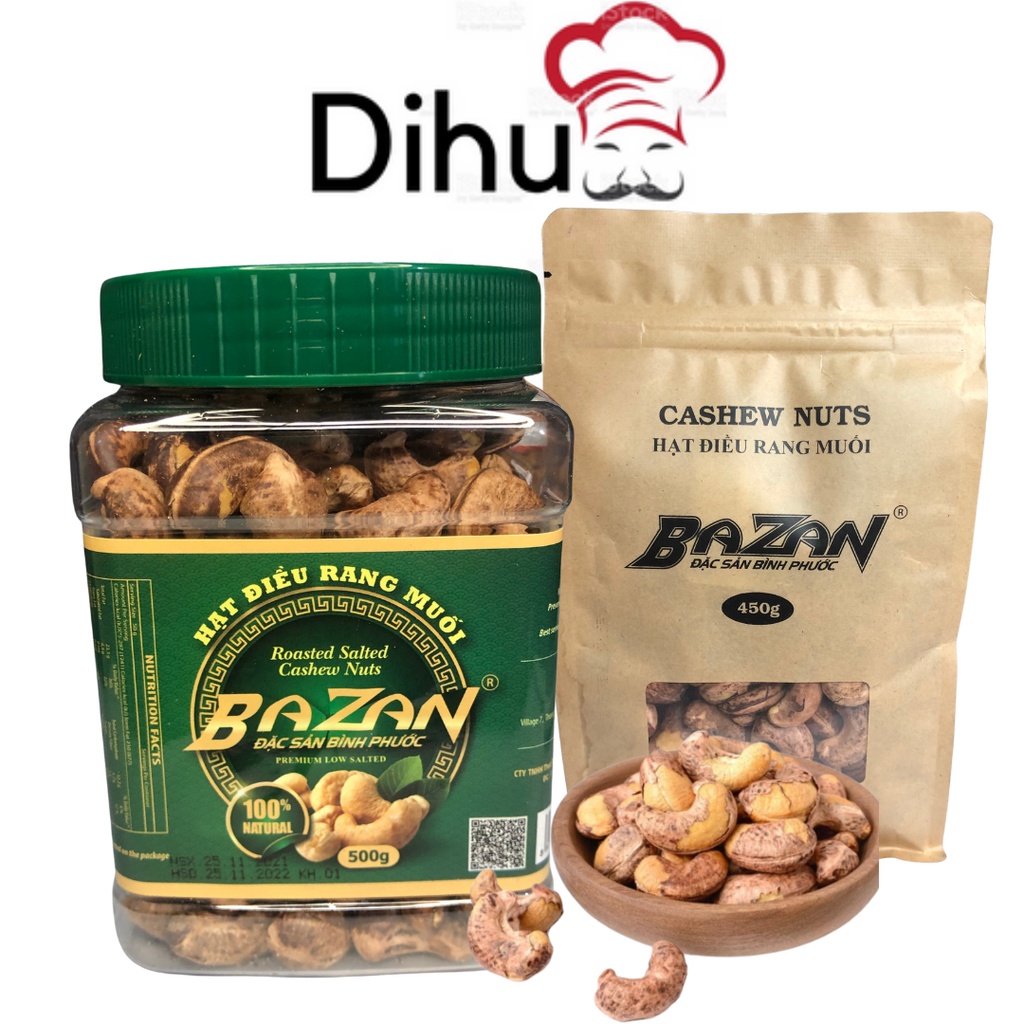 Hạt điều rang muối BAZAN sấy khô thơm ngon béo ngậy rất tốt cho sức khỏe Dihu food