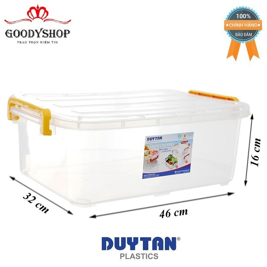 Thùng Nhựa Chữ Nhật Trong Suốt 15 Lít (45.7 x 31.8 x 16.1 cm) No.H116 Của Duy Tân.GOODYSHOP