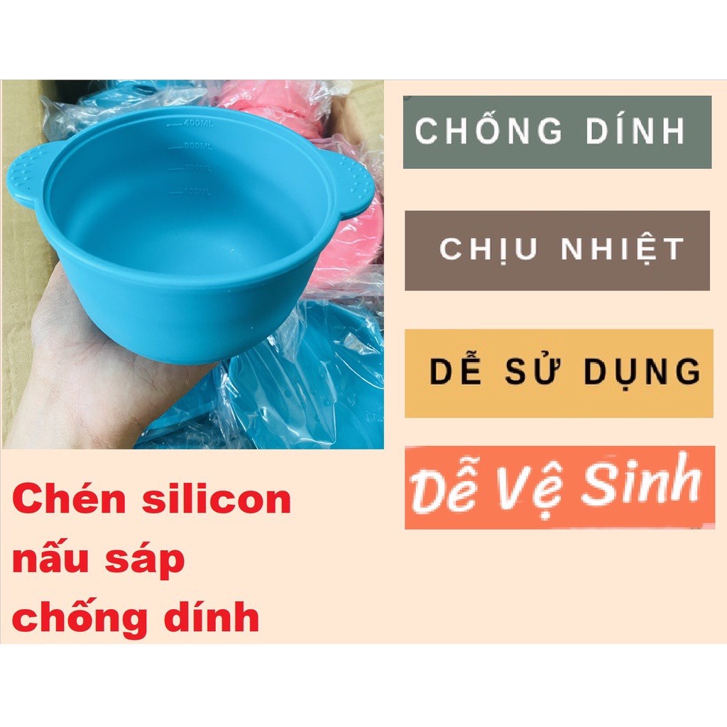 Chén nấu sáp wax lông cách thủy, lò vi sóng dễ vệ sinh thay thế lòng nồi thường 400ml
