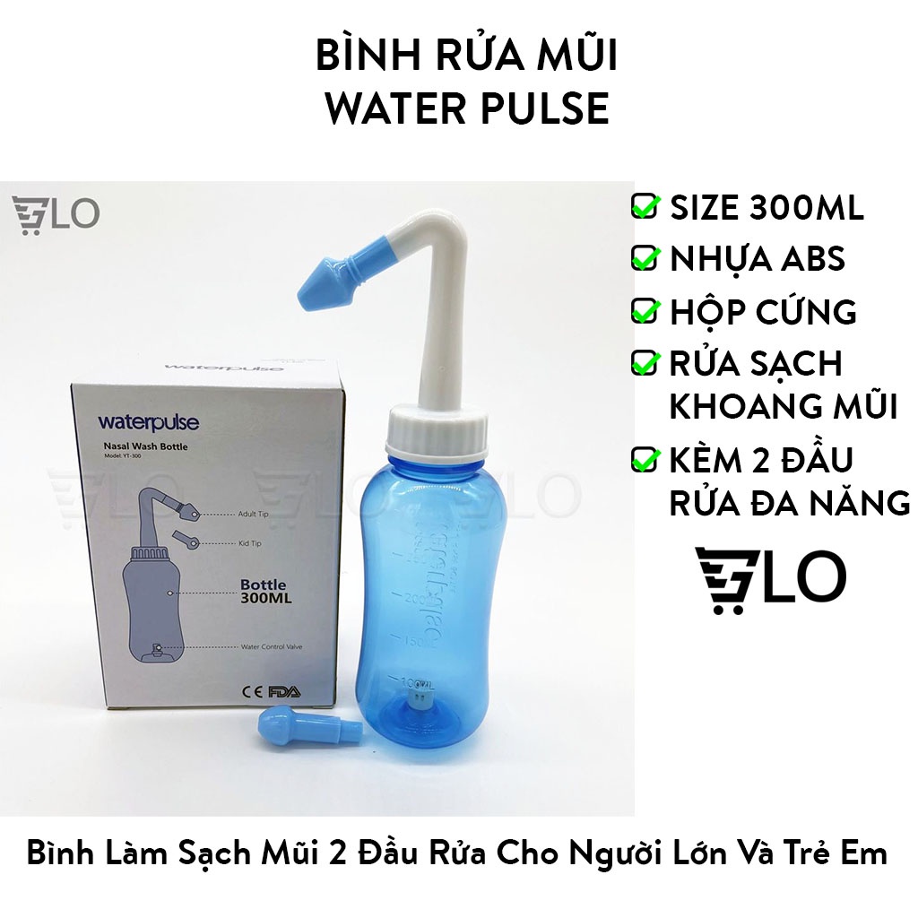 Bình Rửa Mũi Water Pulse Giúp Làm Sạch Khoang Mũi, Loại Bỏ Bụi Bẩn, Phấn Hoa, Trị Viêm Xoang