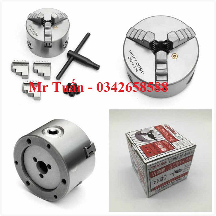 Mâm cặp 3 chấu 80mm