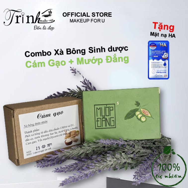 Combo Xà Bông Cám Gạo Mướp Đắng sinh dược từ thiên nhiên Mát Da Ngừa Mụn Làm Trắng da 100gram