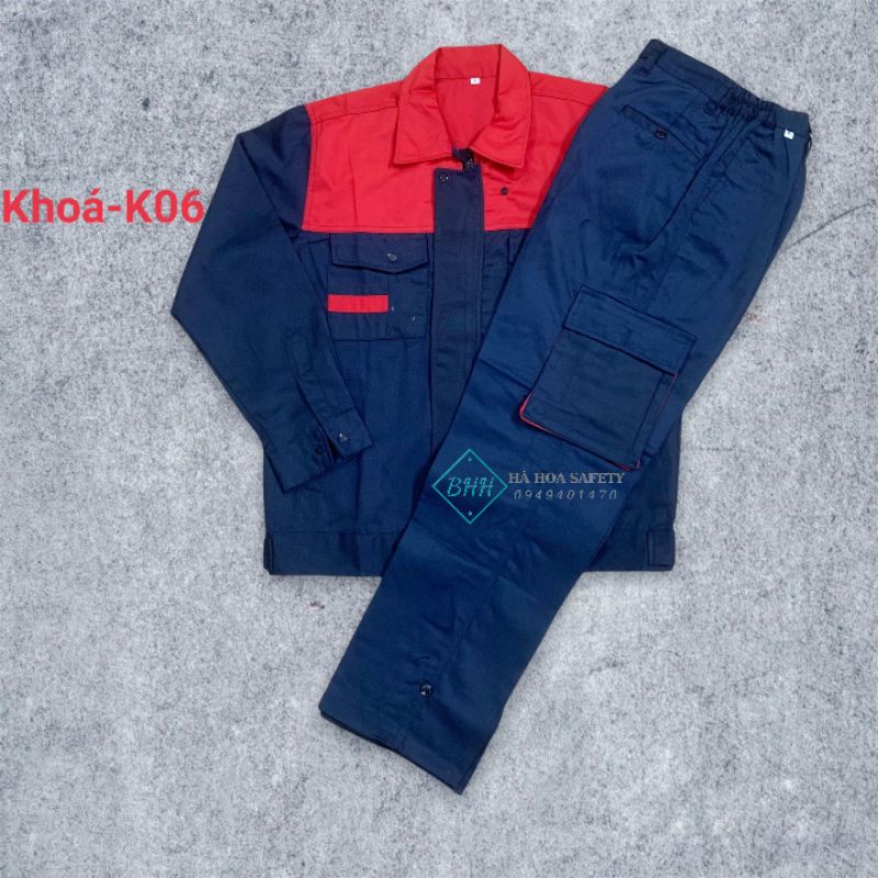 Áo lẻ bảo hộ lao động kéo khoá có túi bụng