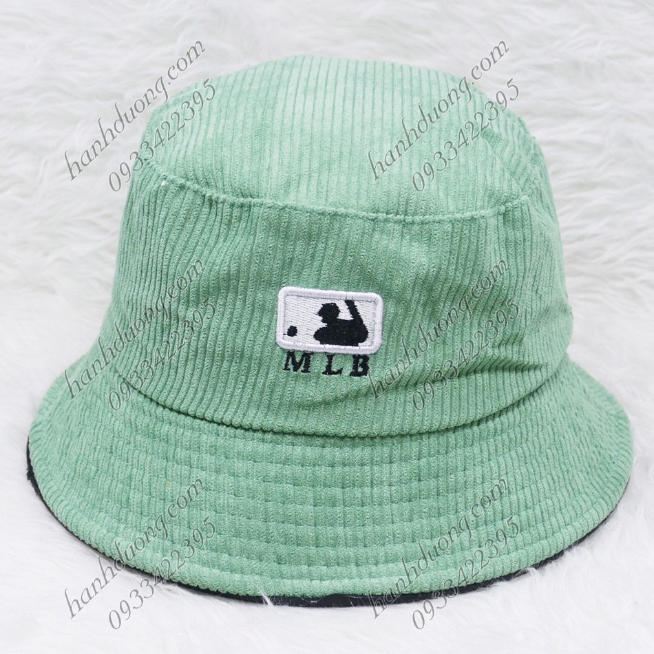 Mũ bo cụp mũ bucket ML.B vành cụp nhung đũa thêu chữ vành rộng 6 cm phù hợp cho nữ