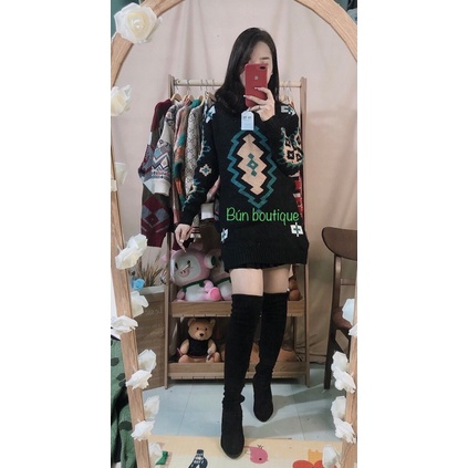 Váy len hoạ tiết vintage