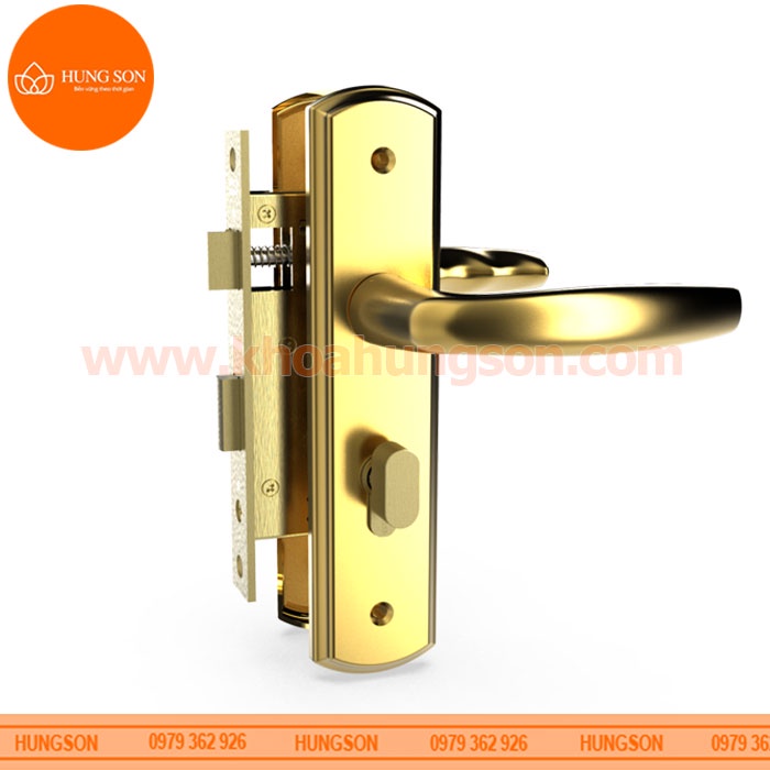 KHÓA TAY NẮM THÔNG PHÒNG ĐỒNG THAU HUY HOÀNG HC 5866 PVD