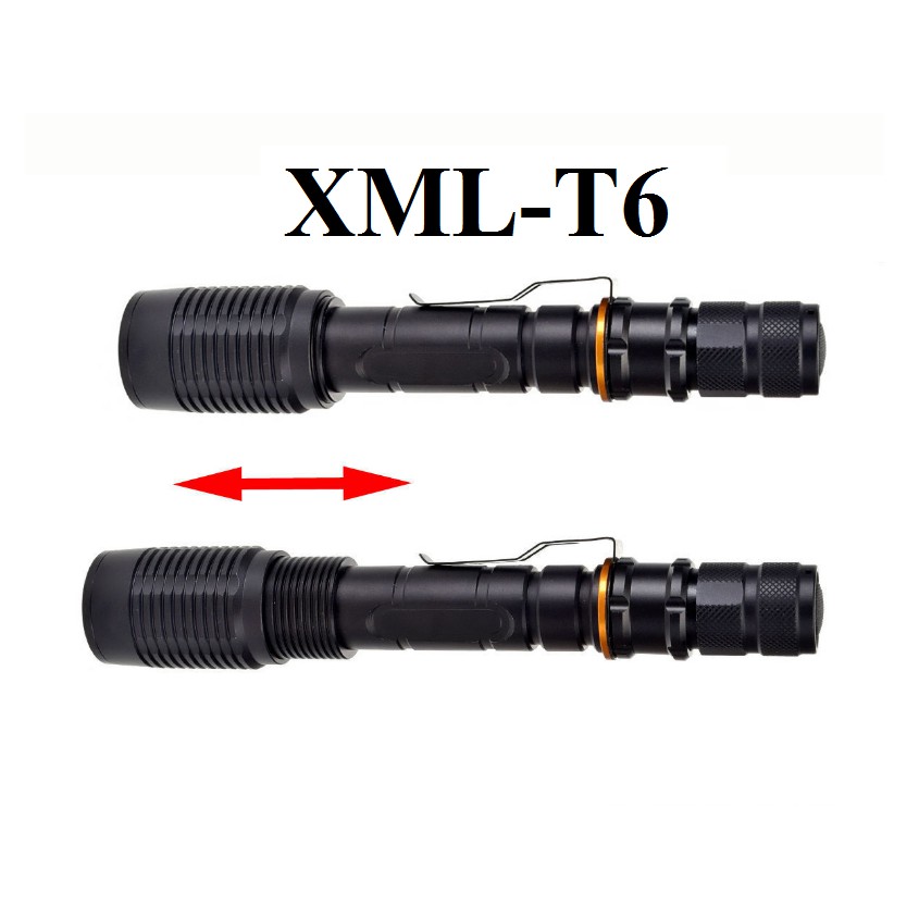 Đèn pin CREE XML-T6 siêu sáng sử dụng 2 pin 3.7v 4200mAh (Tặng kèm sạc)