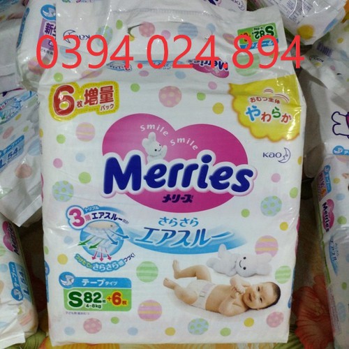 Tã Dán/ Quần Merries Nội Địa Nhật NB90+6/ S82+6 / M64+4 / L58/ M58+6/L44+6/XL38+6/XXL26+2