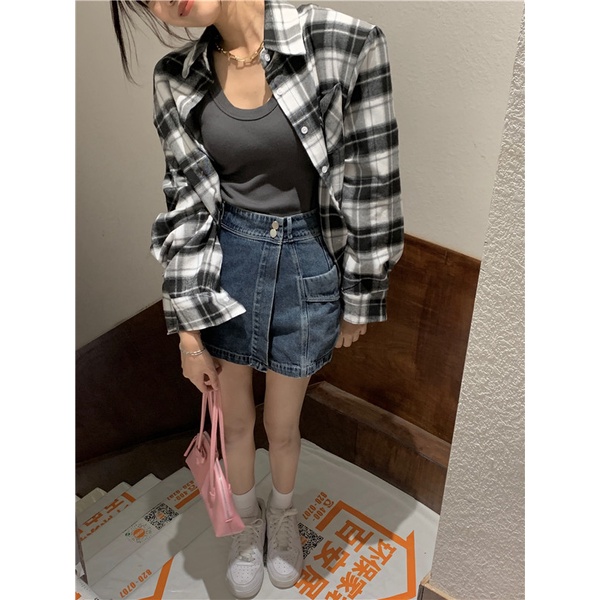 Chân váy jean Mỏng Lưng Cao Thời Trang Quyến Rũ Cho Nữ