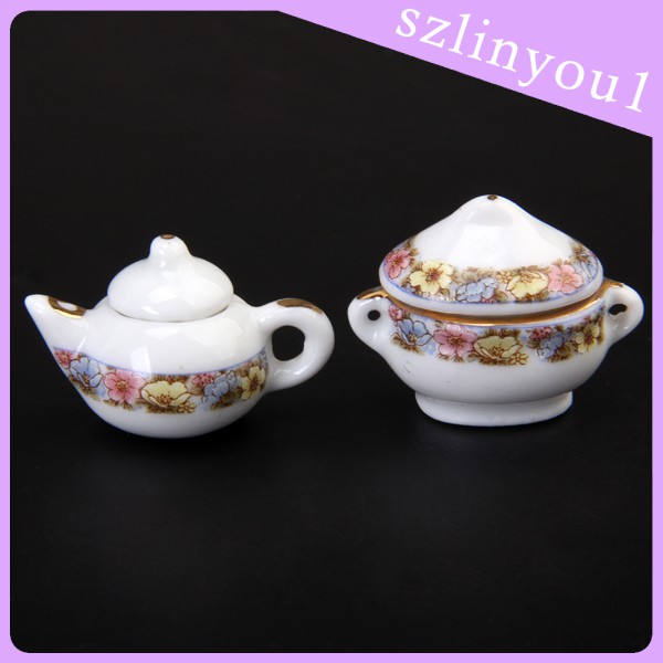 Bộ Ấm Tách Uống Trà Tỉ Lệ 1: 12 Trang Trí Nhà Búp Bê