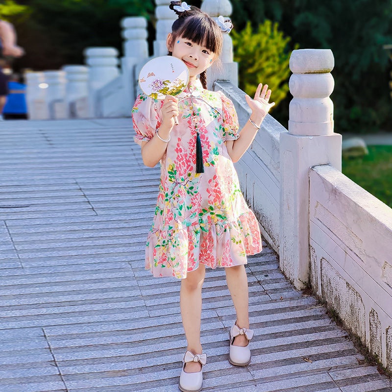Sườn Xám Cách Tân Phong Cách Trung Hoa Mới 2022 Cho Bé Gái