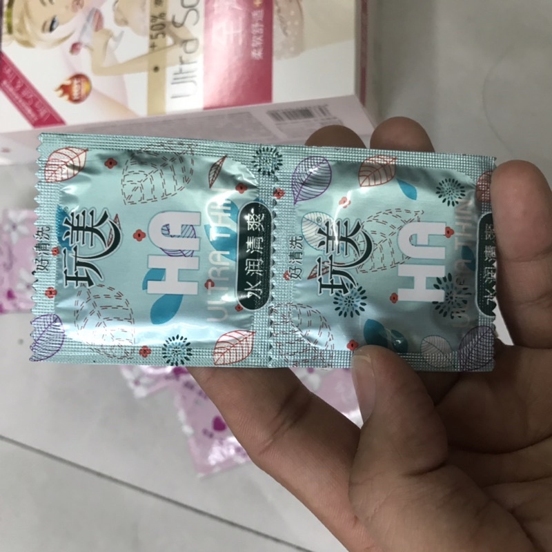 Bao cao su siêu mỏng nhiều gel bôi trơn 0.03mm nội địa Trung 102 bao Ultra Soft & Thin