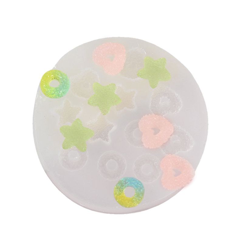 Khuôn đúc resin tạo hình hoa/trái tim nhỏ dùng làm món ăn/bánh quy/kem/trang sức thủ công DIY tiện dụng