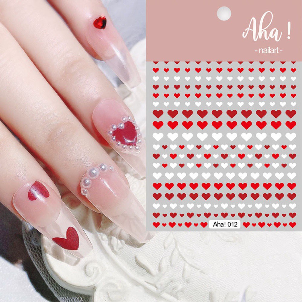 [Hàng mới về] Miếng Dán Trang Trí Móng Tay Họa Tiết Hoa / Gấu Hoạt Hình Dễ Thương Diy