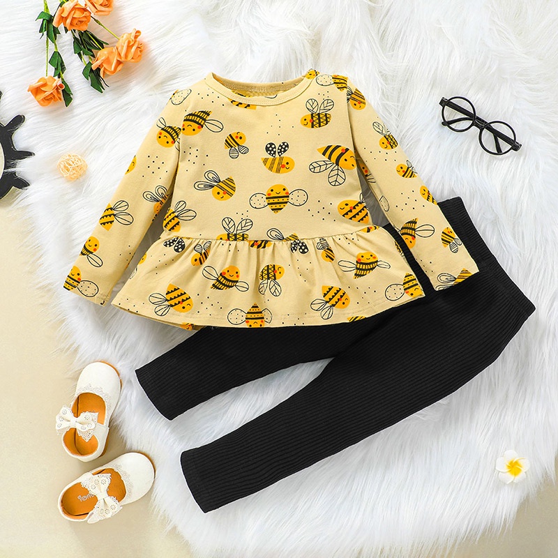 Combo bộ đồ bé gái 1-6 Tuổi dài tay áo phông quần dài set mùa hè thời trang cho bé trẻ em