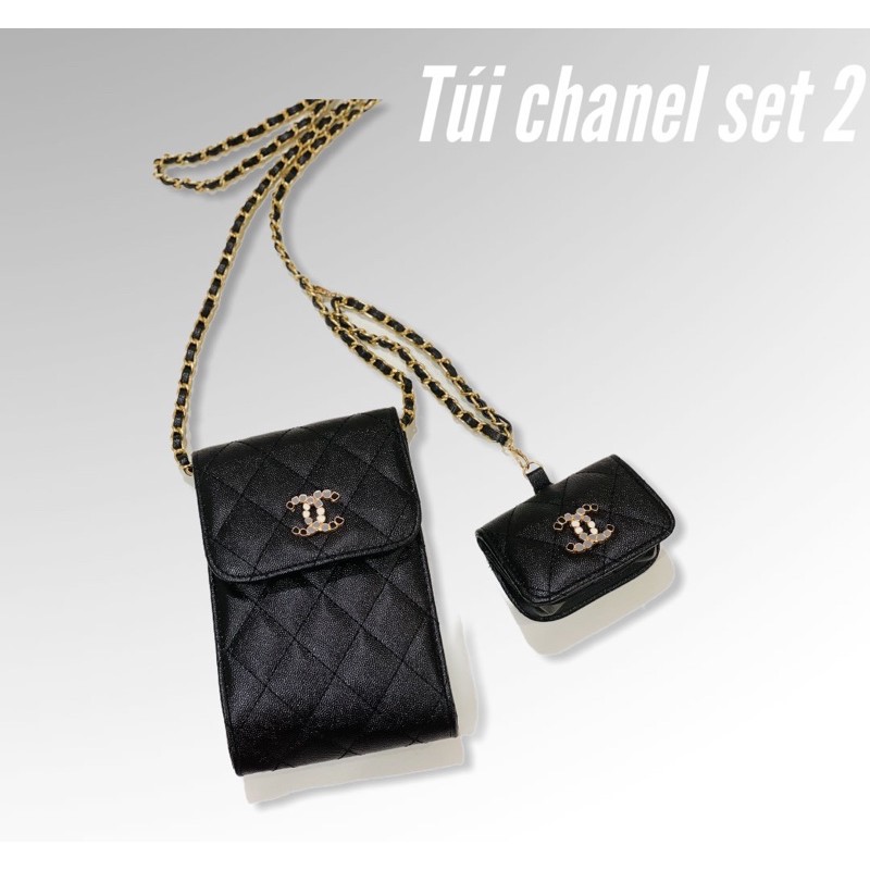 TÚI ĐEO ĐIỆN THOẠI, ĐEO CHÉO chữ X set 2 chi tiết [Kèm hộp, Hoá Đơn]