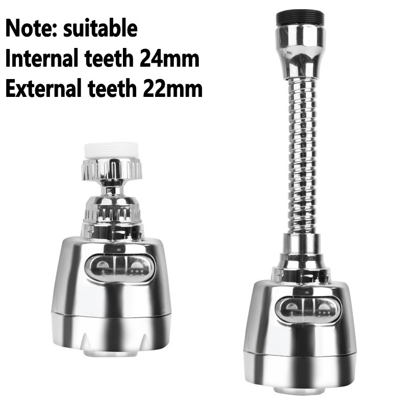 Đầu vòi nước xoay 360 độ hai chế độ chảy bằng thép không gỉ chống văng nước thông dụng cho nhà bếp nhà tắm