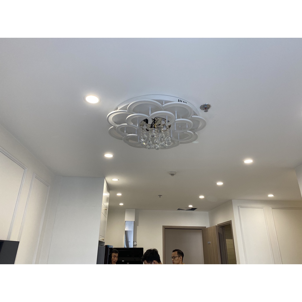 Đèn mâm led ốp trần trang trí phòng 16 cánh có 3 chế độ sáng tặng điều khiển tăng chỉnh sáng bảo hành 12 tháng -Mã 2045