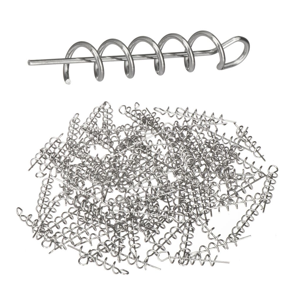 MUVAKO Bộ 100 Móc Câu Cá Bằng Thép Không Gỉ 5 Kích Cỡ Thiết Kế Mới