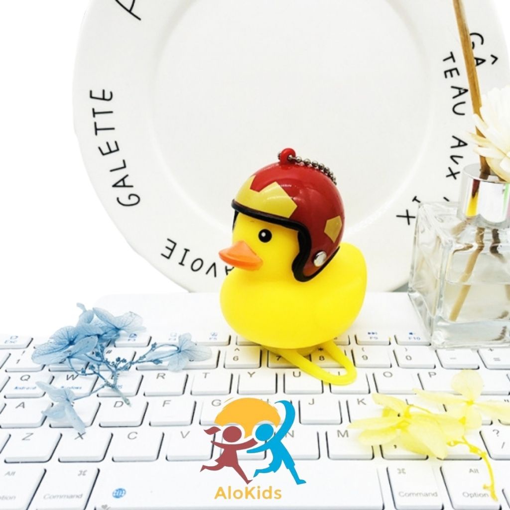 Vịt Đội Mũ Bảo Hiểm Gắn Xe, Gắn Tay Lái- Đồ Chơi Vịt Dễ Thương Shop alokids