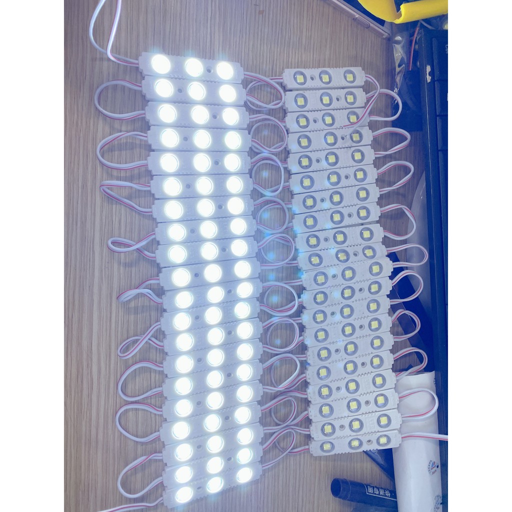 Led hắt 3 led 5054 kích thước 7015 màu trắng, màu vàng nắng (Vỉ 20 thanh 3 Led)