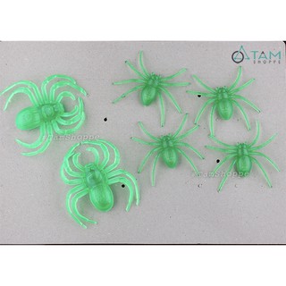 [HALLOWEEN-CÓ HỎA TỐC] Set 06 con nhện giả trang trí màu xanh lá lớn nhỏ