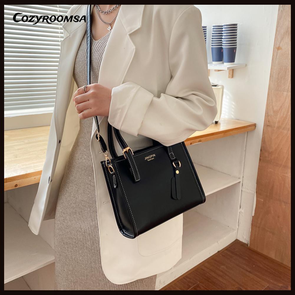 Women Fashion Handbags Shoulder Bag Casual PU Leather Tote Top-handle Bag