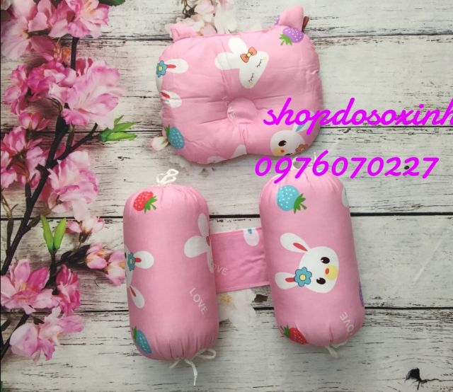 Bộ chẹn+gối bông vỏ lụa Hàn Quốc | BigBuy360 - bigbuy360.vn