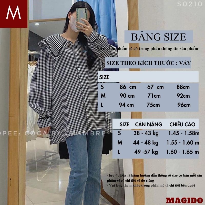 Áo Sơ Mi Nữ form rộng 2 mầu cổ sen kiểu dáng hàn quốc tiểu thư dễ thương đẹp dài tay ulzzang vintage -MAGIDO