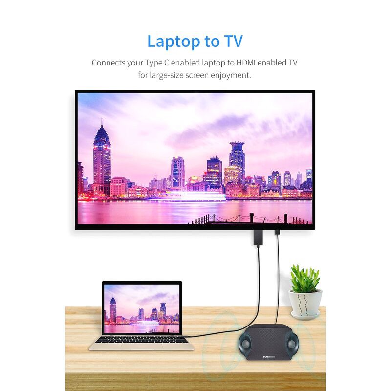 DÂY CHUYỂN TYPE C RA TIVI HDMI CHO ĐIỆN THOẠI VÀ MÁY TÍNH HÃNG ROCK DÀI 1M8