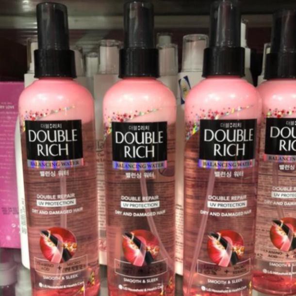 Xịt dưỡng tóc mềm mượt Double Rich Chai lớn 250ml ( màu hồng)