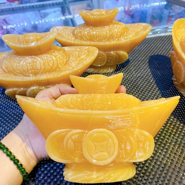 Thỏi Vàng Kim Nguyên Bảo Đá Ngọc Hoàng Long - Dài 15cm & 20cm