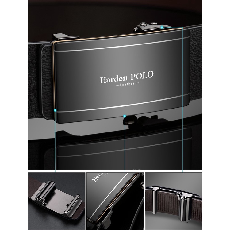 Dây nịt nam HARDENPOLO chất liệu da bò khoá tự động EL02