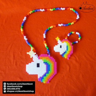 Vòng kandi Unicorn - vòng perler đầu kì lân - vòng phụ kiện rave edm festival raver kandi perler DJ