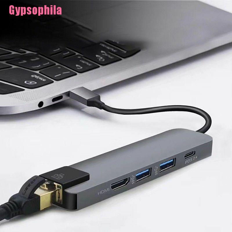 Bộ Chuyển Đổi Hub Hdmi 4k Usb C Sang Gigabit Ethernet Rj45 Lan 5 Trong 1