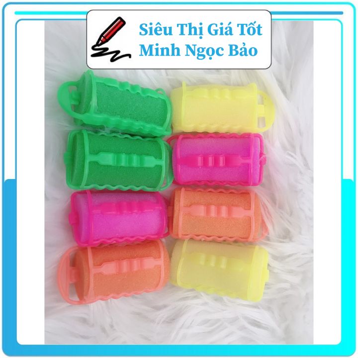 Lô Cuốn Tóc Mái Xoăn Bộ 8 Cái Bằng Nhựa Tự Dính (Giao Màu Ngẫu Nhiên)