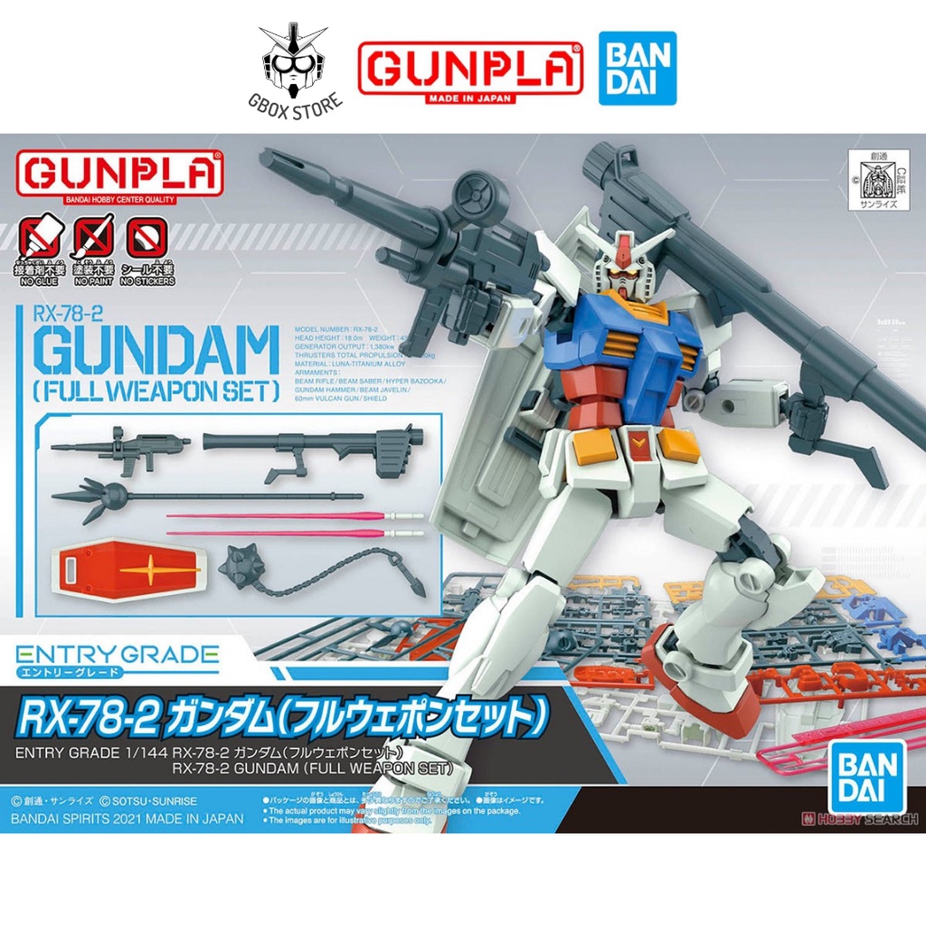 Gundam EG RX-78-2 Full Weapon Set Bandai 1/144 Entry Grade 09 Mô hình nhựa lắp ráp