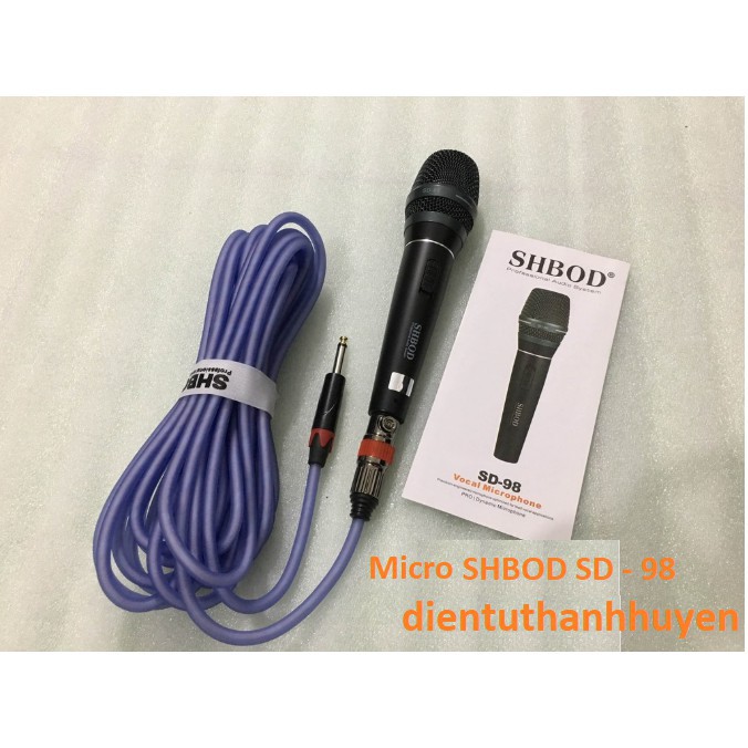 Mua ngay Micro Có Dây Karaoke SHBOD SD-98 Hàng Loại Tốt Chính Hãng Hát Cực Hay [Freeship 10k]