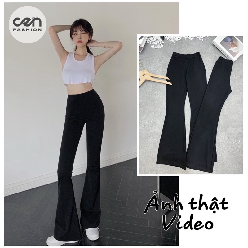 Quần ống loe cạp cao legging, quần ống loe nữ tôn dáng CEN FASHION