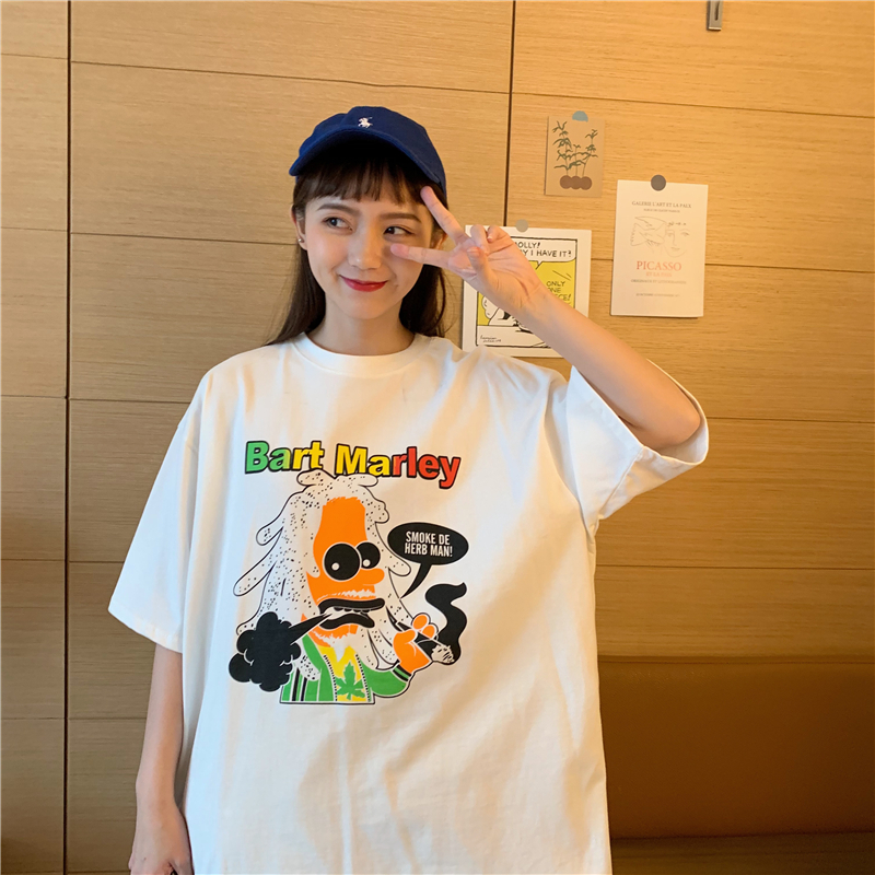 NRVP Áo thun dáng rộng tay ngắn thời trang năm 2021 cho nữ