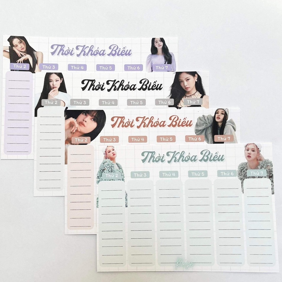 Thời khóa biểu Blackpink Rosé,Jennie,Lisa,Jisoo
