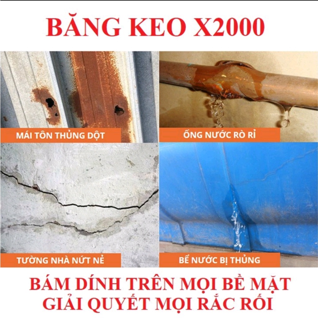 Băng Keo Chống Thấm Rộng 5cm/ 10cm Dài 5 Mét . Miếng Siêu Dính - Chống Thấm Dột