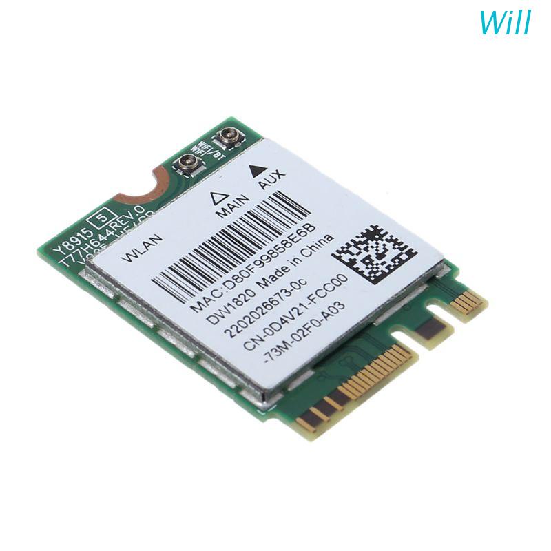 Card Wifi Không Dây Cho Dell 1820 Dw1820 Wlan Wifi 802.11ac + Bt 4.1 M.2 D4V21