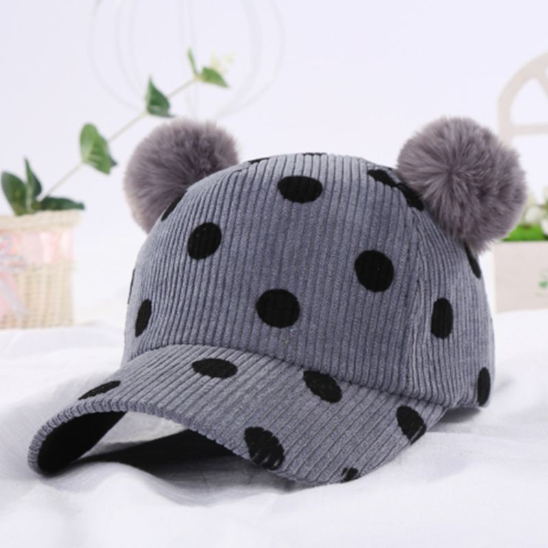 Mũ Lưỡi Trai Họa Tiết Chấm Bi Dễ Thương Thời Trang Thu Đông Cho Bé