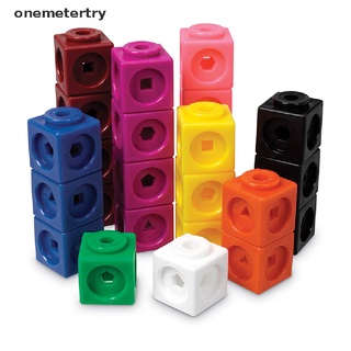 【ONEM】 10 Colors Graphics Math Link Cubes Baby Geometric Counting Cubes Snap Blocks .